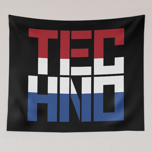 Item preview, Dutch Flag Techno Rave Festival Design designed and sold by SPAZE-Typo.