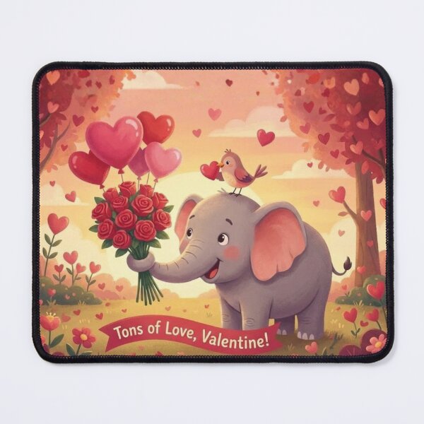Item preview, Cute Elephant Valentine Heart Rose Bouquet designed and sold by Innova_Creations.