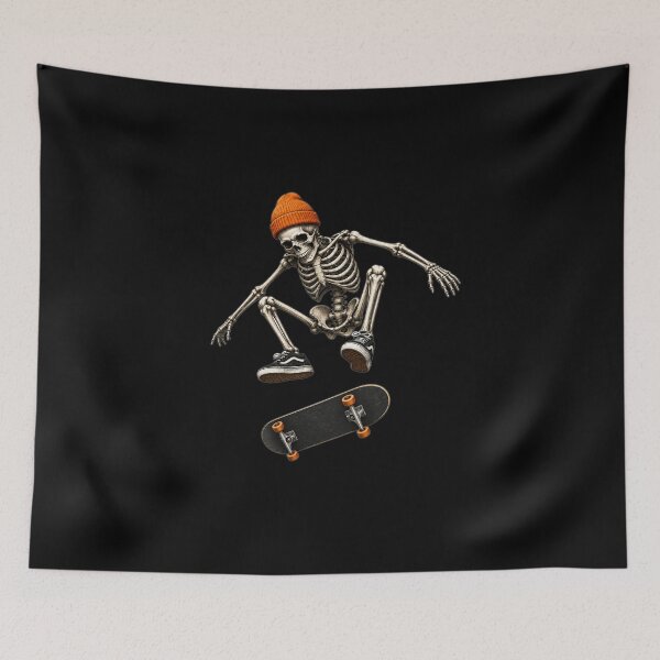 Item preview, Skeleton Skateboard Trick Vintage Halloween Streetwear Graphic Tee designed and sold by HectorStore11.