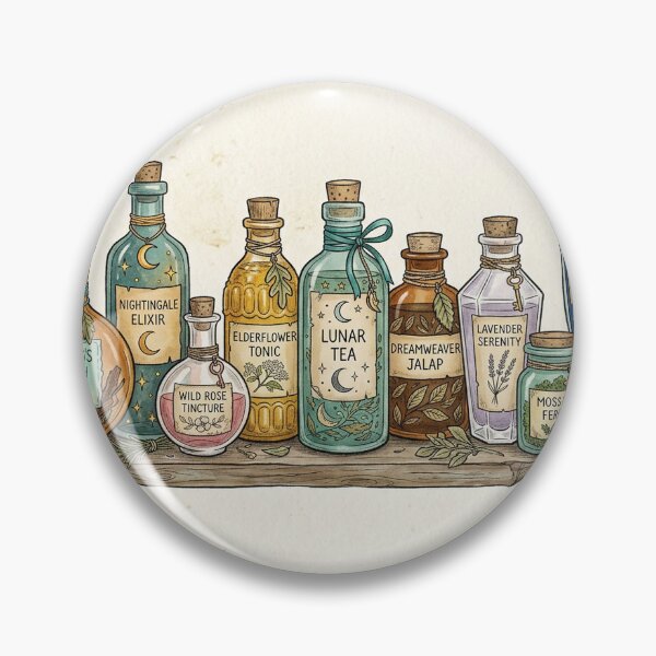 Item preview, Vintage Apothecary Potion Bottles Witchy Herbs designed and sold by AEVORI.