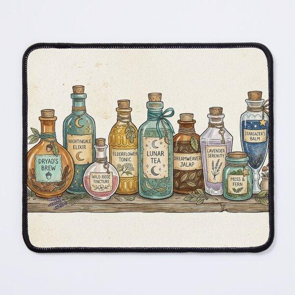 Item preview, Vintage Apothecary Potion Bottles Witchy Herbs designed and sold by AEVORI.