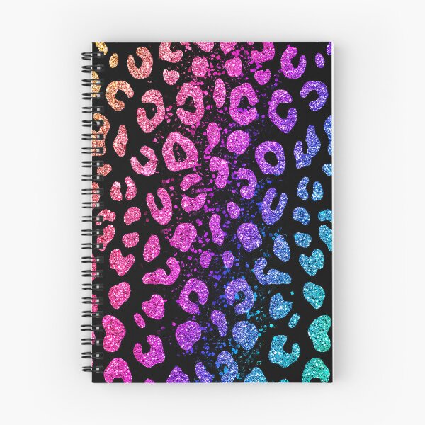 Item preview, Rainbow Glitter Leopard Print on Black Background designed and sold by Exodoi.