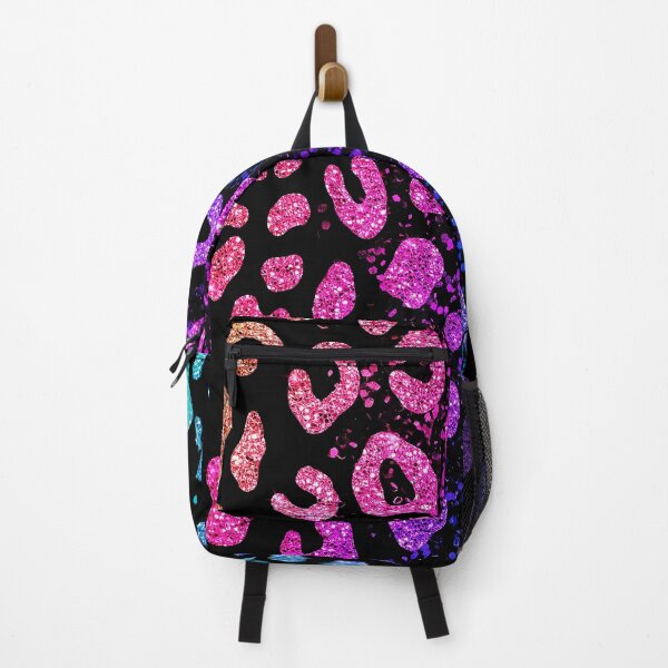 Item preview, Rainbow Glitter Leopard Print on Black Background designed and sold by Exodoi.