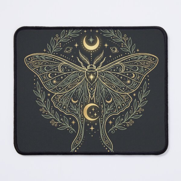Item preview, Celestial Luna Moth Crescent Moon Gold designed and sold by AEVORI.