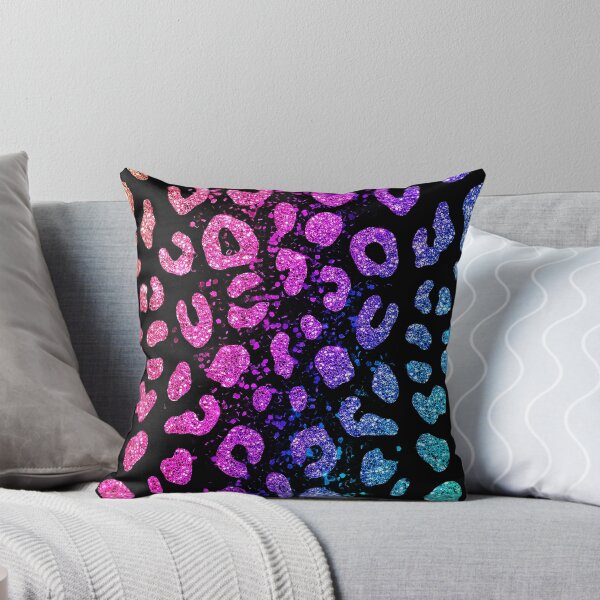 Item preview, Rainbow Glitter Leopard Print on Black Background designed and sold by Exodoi.