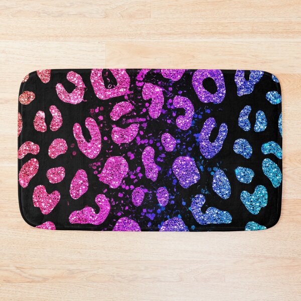 Item preview, Rainbow Glitter Leopard Print on Black Background designed and sold by Exodoi.