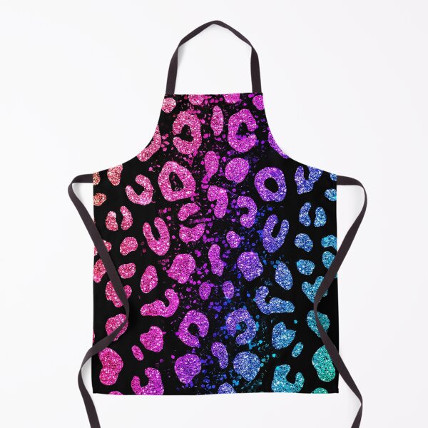 Item preview, Rainbow Glitter Leopard Print on Black Background designed and sold by Exodoi.