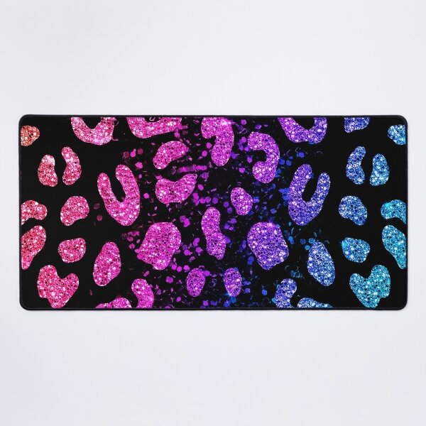 Item preview, Rainbow Glitter Leopard Print on Black Background designed and sold by Exodoi.