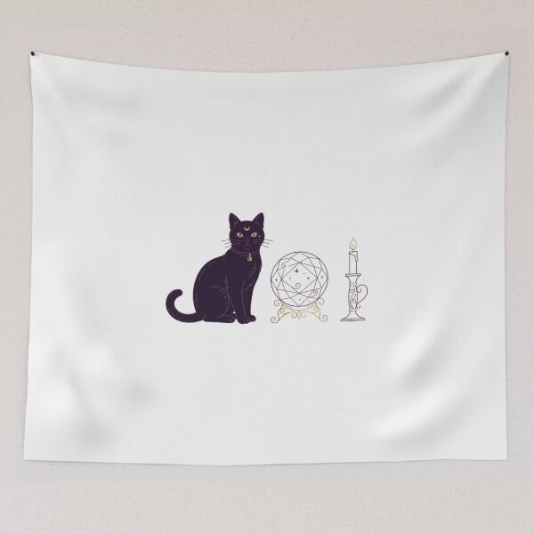 Item preview, Mystical Black Cat with Crystal Ball designed and sold by Pixele.
