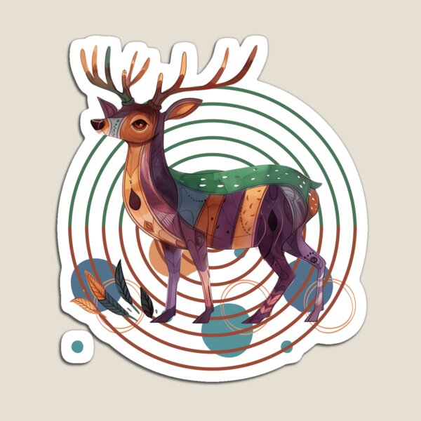 Item preview, Abstract Geometric Boho Deer Woodland Nature designed and sold by Szpaku desart .