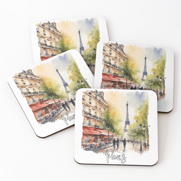 Aperçu de l'œuvre Aquarelle de Paris, j'aime Paris créée et vendue par Dressyourflag.