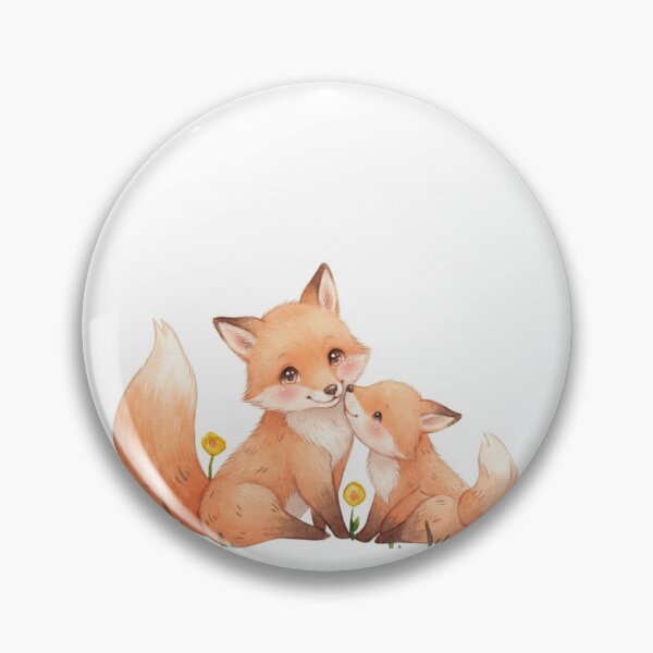 Item preview, Adorable Mother Fox and Kit Nuzzling Watercolor Illustration  designed and sold by Stickivo.