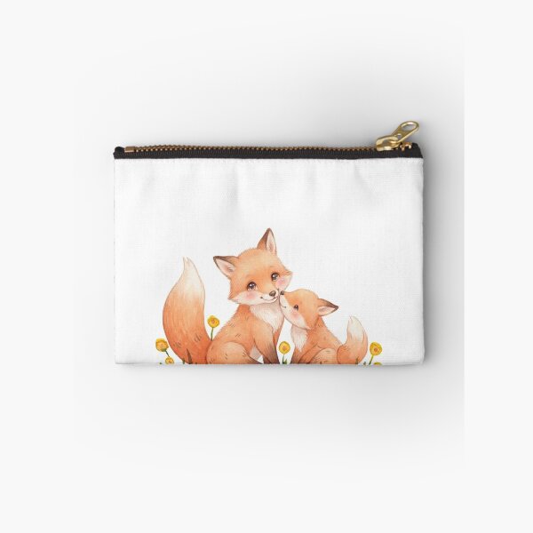 Item preview, Adorable Mother Fox and Kit Nuzzling Watercolor Illustration  designed and sold by Stickivo.