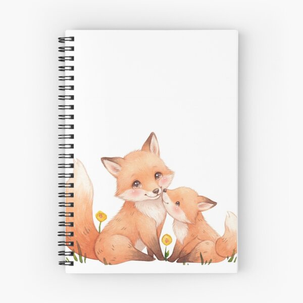 Item preview, Adorable Mother Fox and Kit Nuzzling Watercolor Illustration  designed and sold by Stickivo.