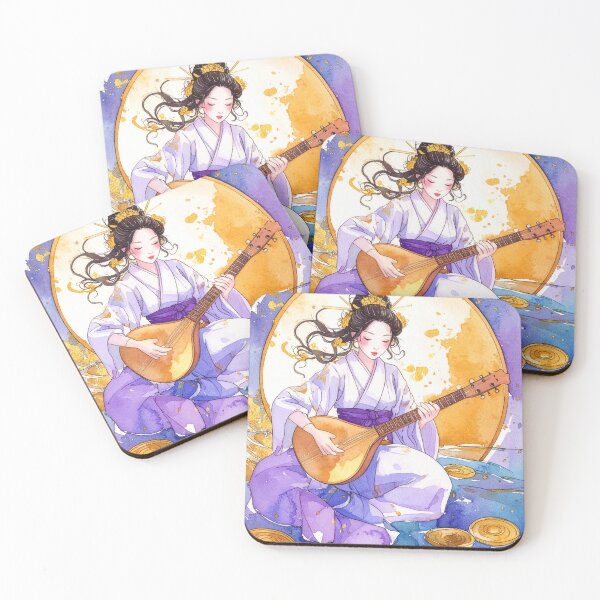Item preview, Benzaiten Japanese Goddess Playing Biwa Lute designed and sold by MythicFortune .