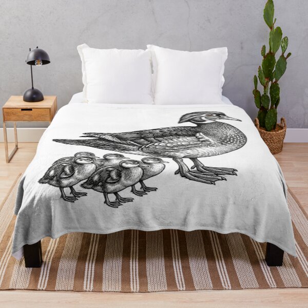 Item preview, Duck with ducklings - Realistic Minimalistic Black and White designed and sold by Minimalisticaly.
