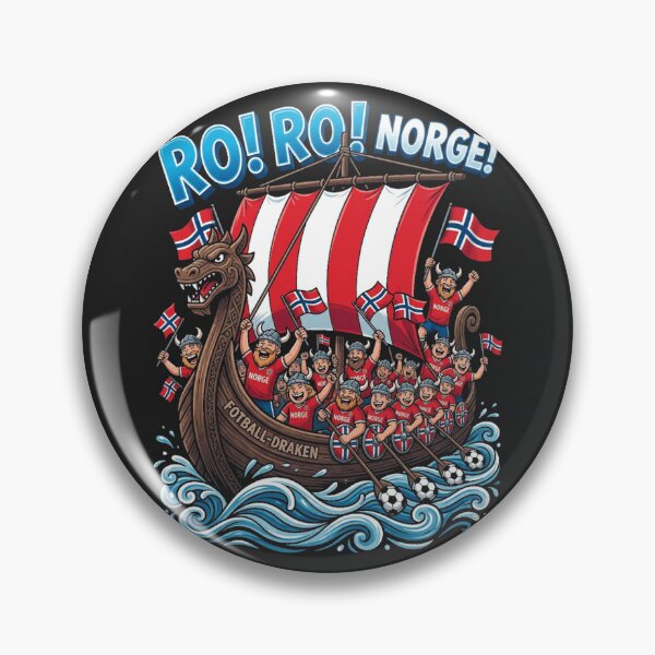 Item preview, Ro Ro Norge! Football Draken - Viking Norway Fan Ship designed and sold by legendaryskins.