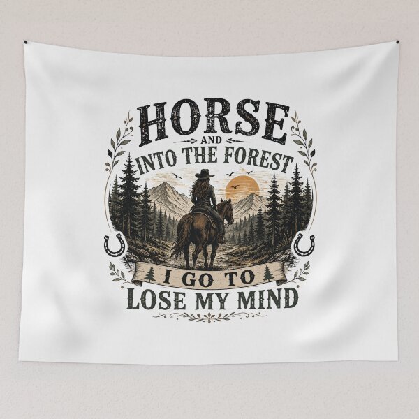 Item preview, Horse and Into the Forest I Go to Lose My Mind Vintage Equestrian Nature Artwork designed and sold by JustCrafted.
