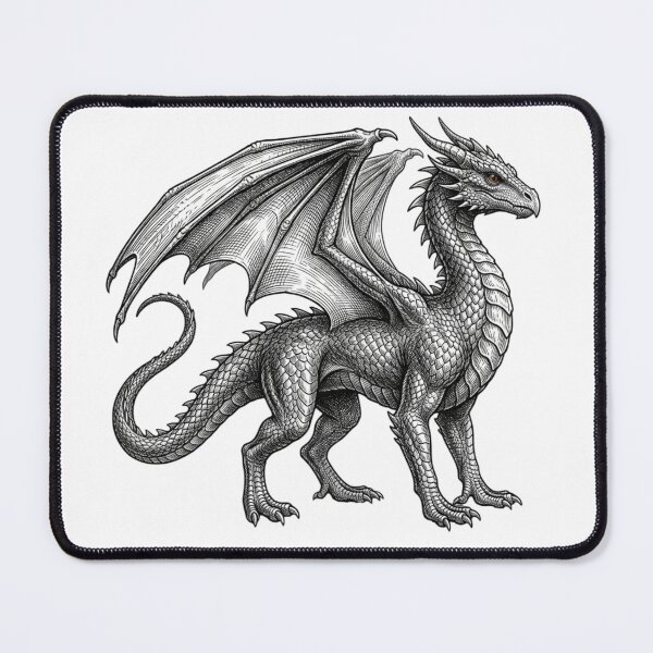 Item preview, European Dragon - Realistic Minimalistic Black and White designed and sold by Minimalisticaly.