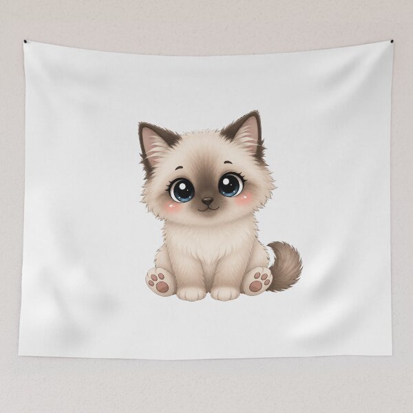 Aperçu de l'œuvre Chaton Ragdoll mignon créée et vendue par MySthore.