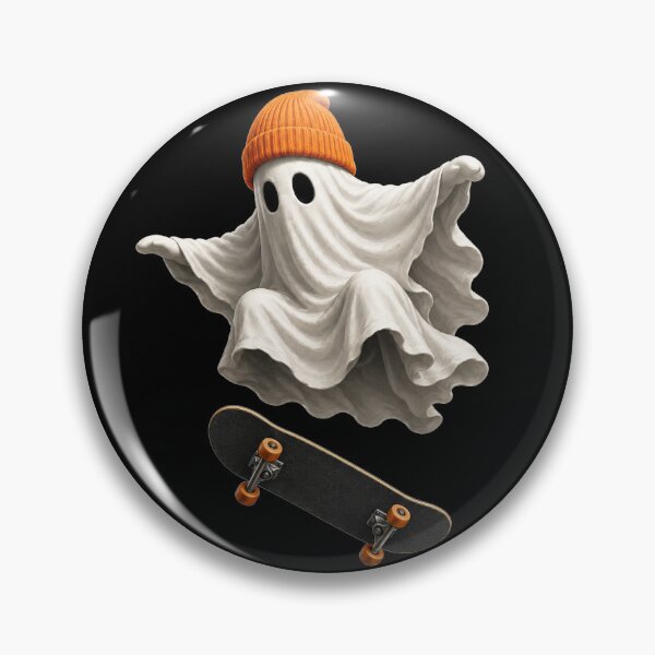 Item preview, Cute Ghost Skateboarding with Orange Beanie | Spooky Halloween Skater Vintage Graphic designed and sold by HectorStore11.