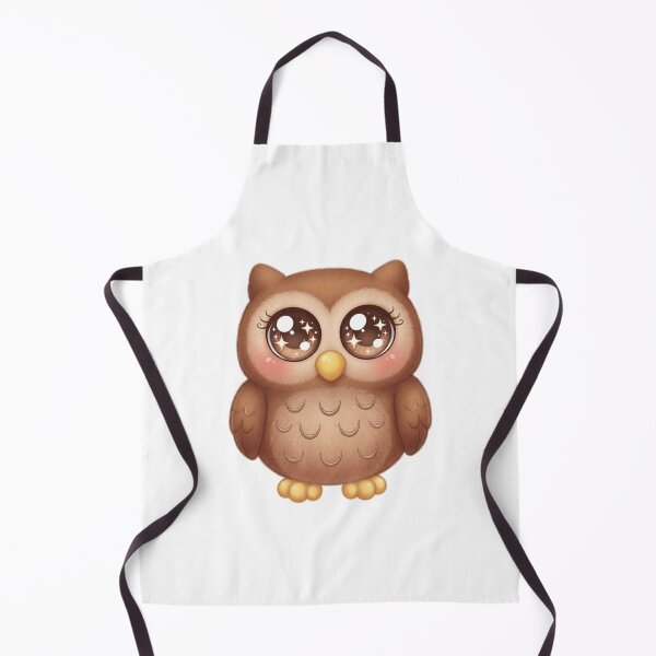 Item preview, Adorable Fluffy Chibi Owl with Sparkling Eyes designed and sold by Stickivo.