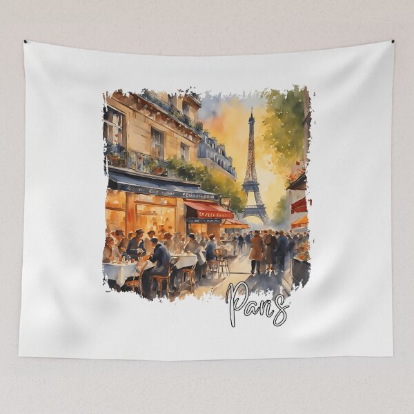 Item preview, Watercolor of Paris, retro vintage Paris designed and sold by Dressyourflag.