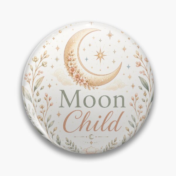 Item preview, Moon Child Crescent Moon Celestial Floral Boho Art designed and sold by CasadiFrequenza.