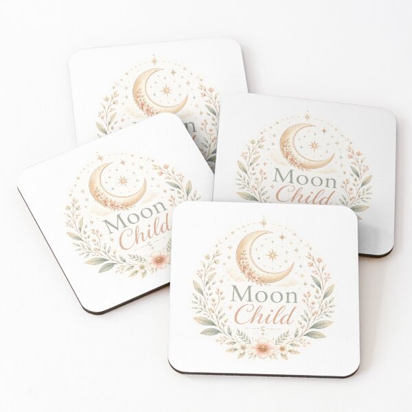 Item preview, Moon Child Crescent Moon Celestial Floral Boho Art designed and sold by CasadiFrequenza.