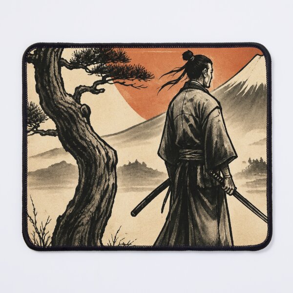 Item preview, Vintage Japanese Samurai Sun and Mount Fuji Art designed and sold by MARQUES DESIGN ART .