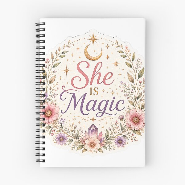 Item preview, She is Magic Celestial Floral Moon Feminine Boho designed and sold by CasadiFrequenza.