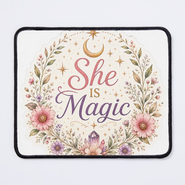 Item preview, She is Magic Celestial Floral Moon Feminine Boho designed and sold by CasadiFrequenza.