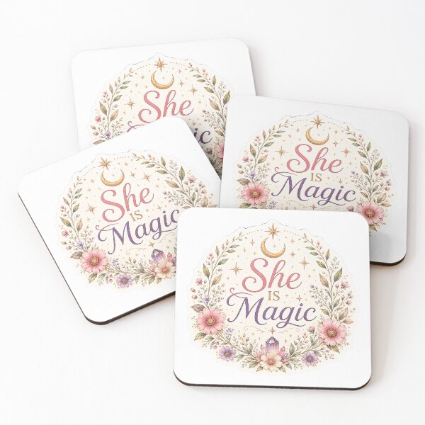 Item preview, She is Magic Celestial Floral Moon Feminine Boho designed and sold by CasadiFrequenza.
