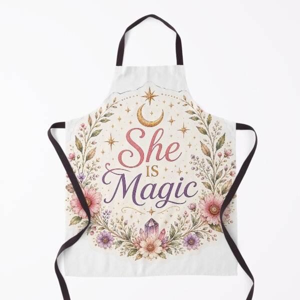 Item preview, She is Magic Celestial Floral Moon Feminine Boho designed and sold by CasadiFrequenza.
