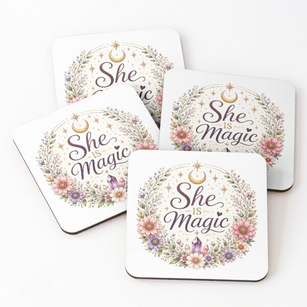 Item preview, She is Magic Celestial Floral Moon Feminine Boho designed and sold by CasadiFrequenza.