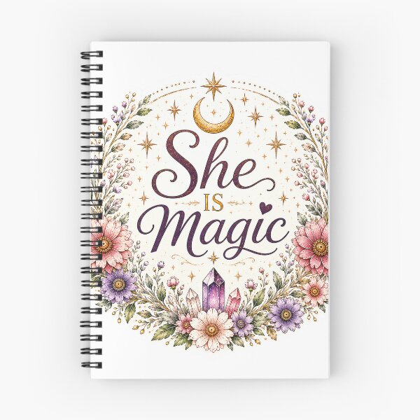 Item preview, She is Magic Celestial Floral Moon Feminine Boho designed and sold by CasadiFrequenza.