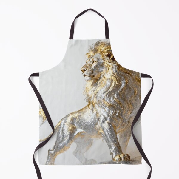Item preview, Majestuoso León de Judá – Arte cristiano en oro y plata | Decoración bíblica para la pared designed and sold by Jesus-istheway.