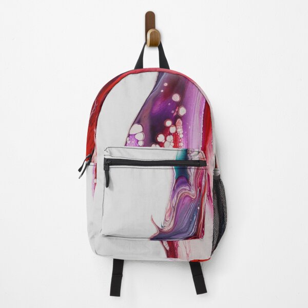 Item preview, Crimson Bloom – Fluid Abstract Ink Art in Red, Teal & Violet Tags: designed and sold by BuckaBaby.