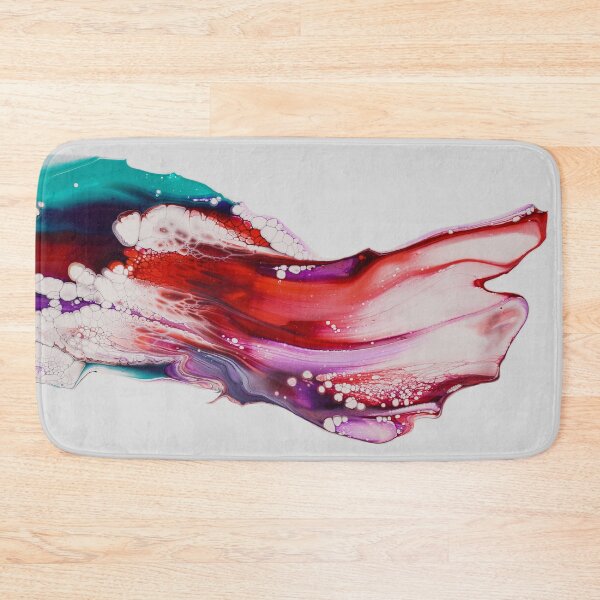 Item preview, Crimson Bloom – Fluid Abstract Ink Art in Red, Teal & Violet Tags: designed and sold by BuckaBaby.