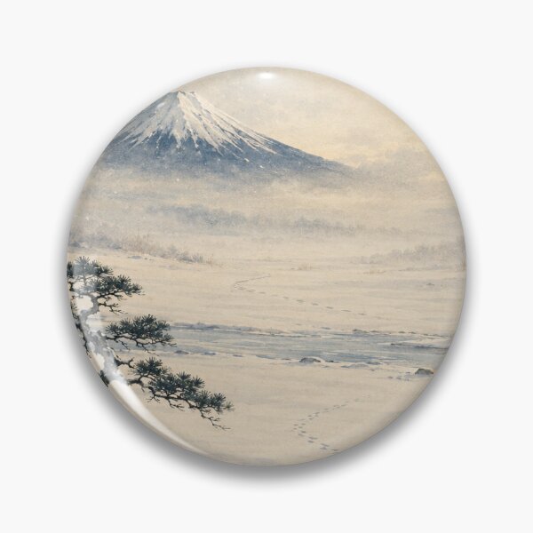 Item preview, Mount Fuji Winter Poster – Snowy Japanese Landscape Wall Art designed and sold by Yugen Veilshadow.