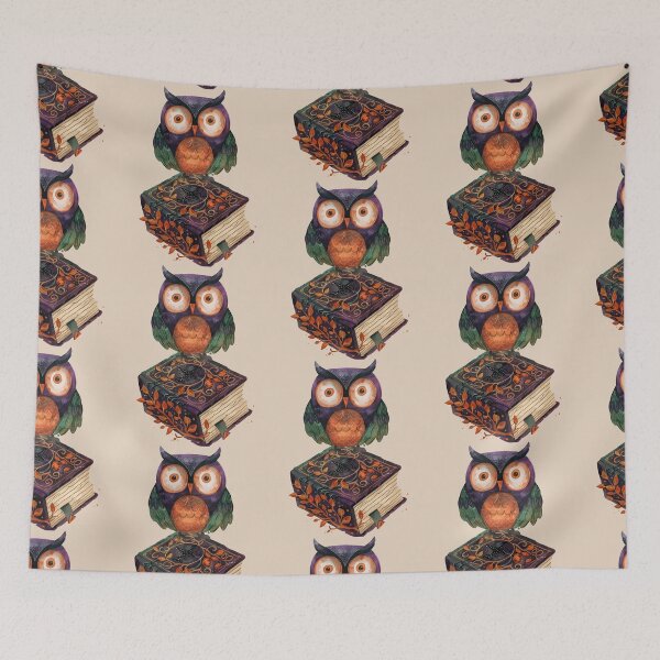 Item preview, Autumn Abstract Owl on an Ancient Spell Book designed and sold by Szpaku desart .