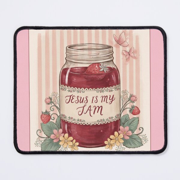 Item preview, Funny Jesus Is My Jam Cute Christian Strawberry Girly designed and sold by Dabbing Turtle Designs.