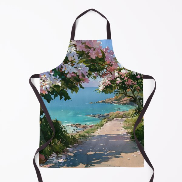 Item preview, Hawaiian Tropical Beach Path with Flowering Tree and Turquoise Ocean v9 designed and sold by daila70.