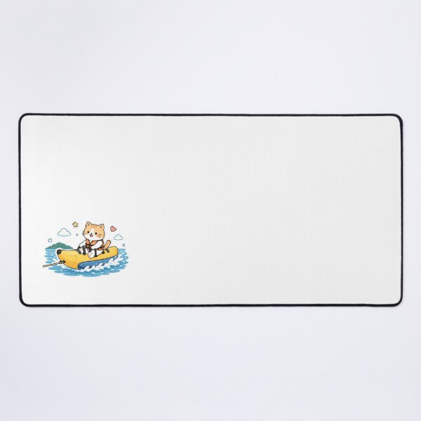 Item preview, Cute Summer Cat Kawaii Kitty Yellow Boat Water Sports Illustration designed and sold by NoopnyangStudio.