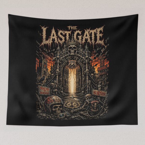 Item preview, THE LAST GATE | Vintage Biker Heavy Metal T-Shirt | The Wasteland Chronicles | RetroCrypt Studio designed and sold by RetroCrypt Studio.