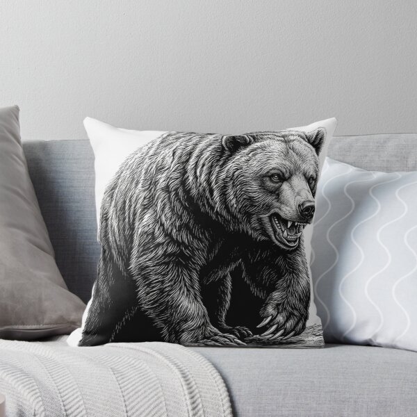 Item preview, Grizzly bear - Realistic Minimalistic Black and White designed and sold by Minimalisticaly.