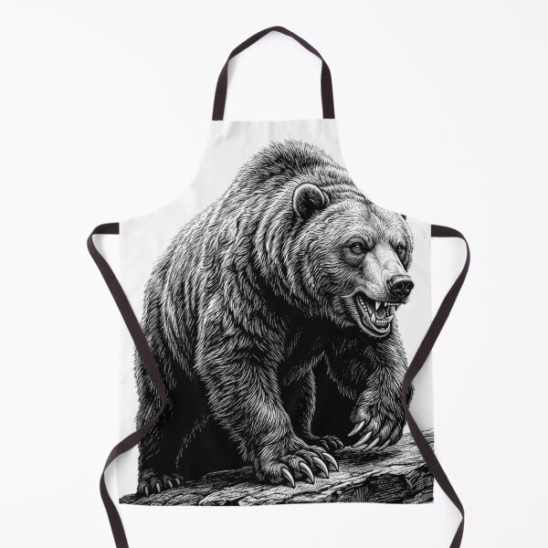 Item preview, Grizzly bear - Realistic Minimalistic Black and White designed and sold by Minimalisticaly.