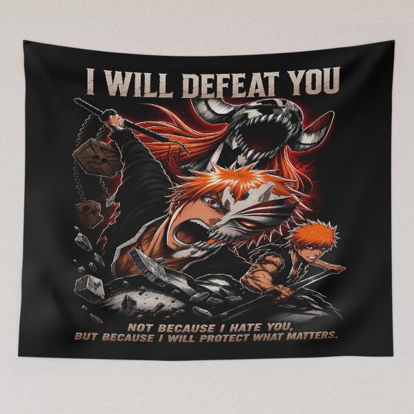 Item preview, I will Defeat You-Ichigo Kurosaki Epic Quote - Hollow Mask Bankai Power-Aesthetic Design designed and sold by Trinidesigns123.
