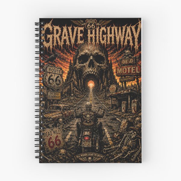 Item preview, GRAVE HIGHWAY | Vintage Biker Heavy Metal T-Shirt | The Wasteland Chronicles | RetroCrypt Studio designed and sold by RetroCrypt Studio.