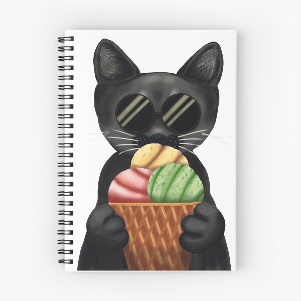 Item preview, Black Cat Ice Cream | Café Witch's Familiar | Pastel Goth Dessertcore designed and sold by More Prussian Blue.